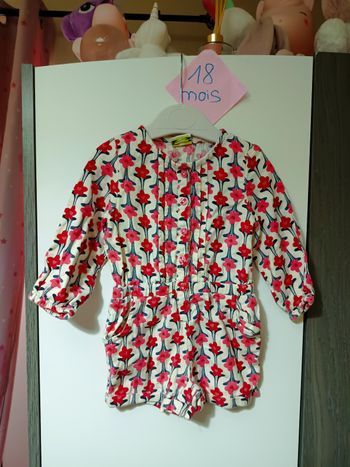 Combishort fleurs fushia 18 mois 