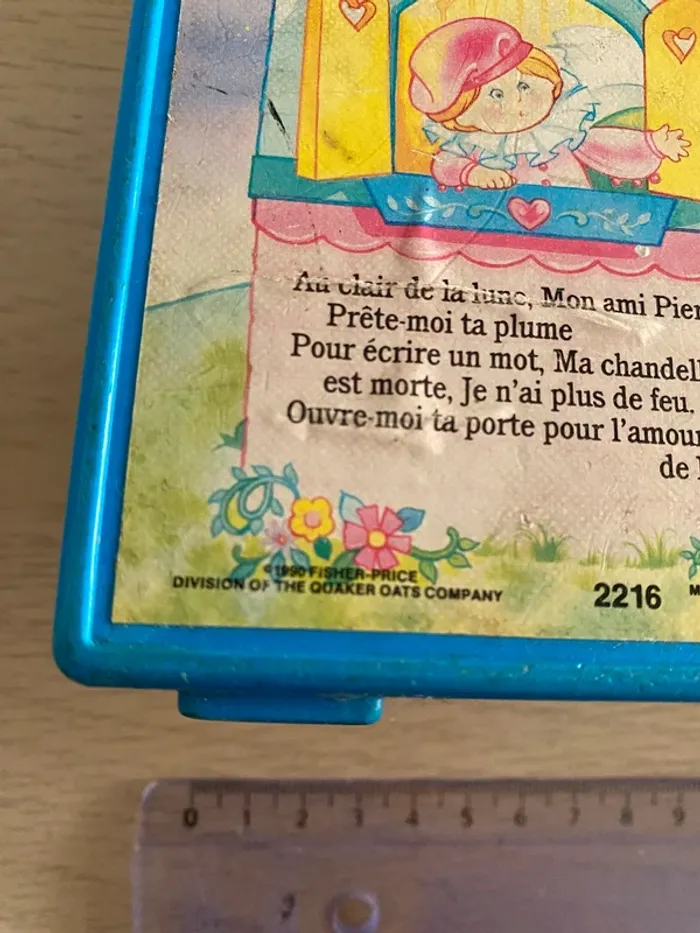 Boîte à musique Fisher price 1990 au clair de la lune bleu jaune music box jouet musical - photo numéro 14