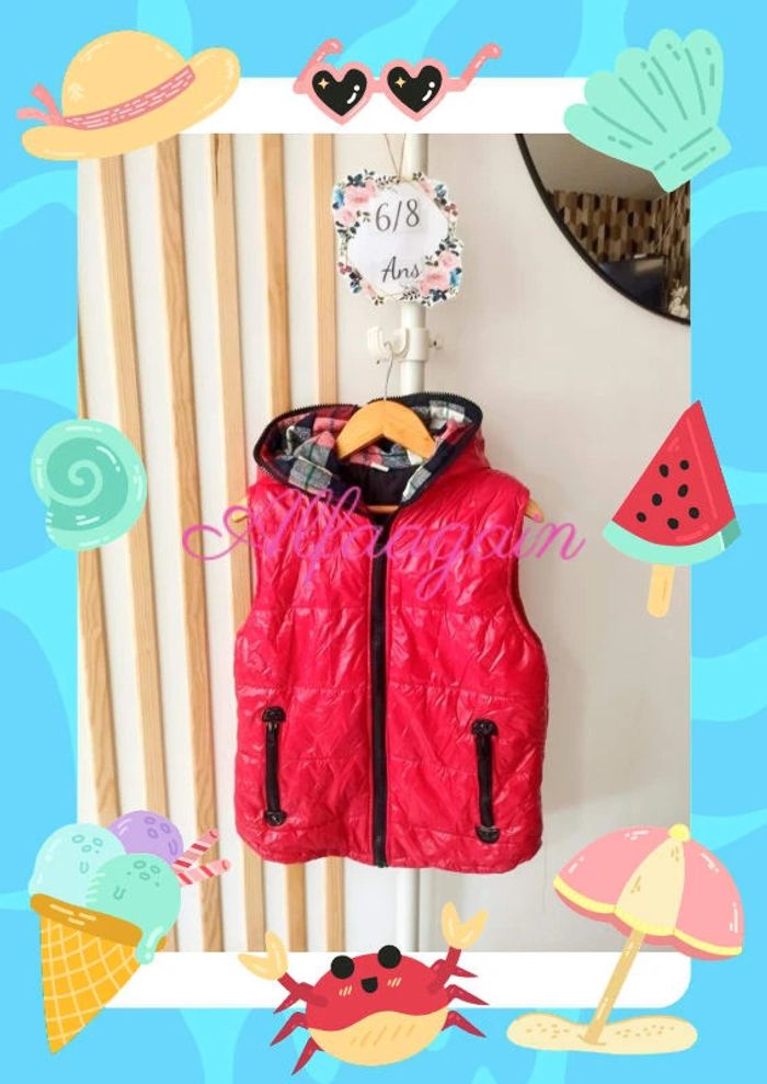 Blouson sans manches rouge 6/8ans