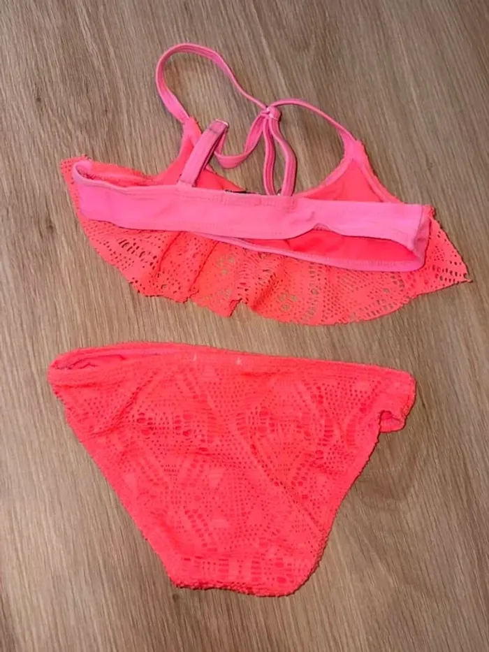 Maillot de bain parfait état 3 ans dentelle rose corail - photo numéro 4
