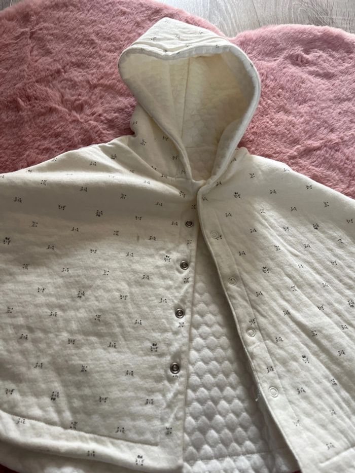 Cape à capuche réversible bébé TU petit Bateau beige - photo numéro 9