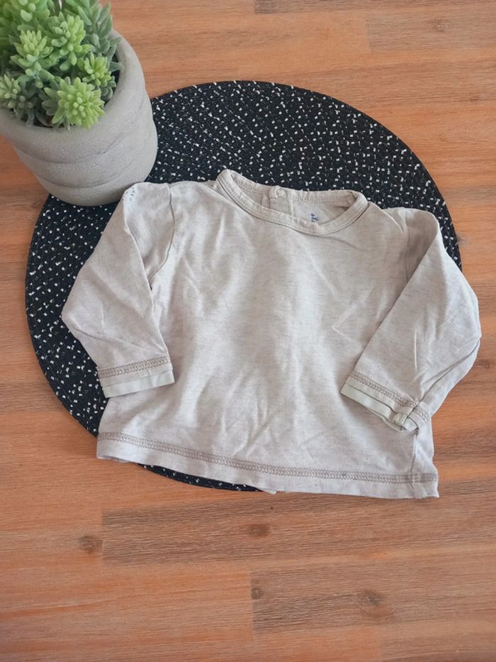 T-shirt manches longues beige Sucre d'Orge – 12 mois