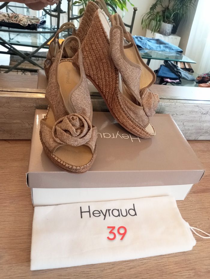 Sandales tressées compensées femme 39