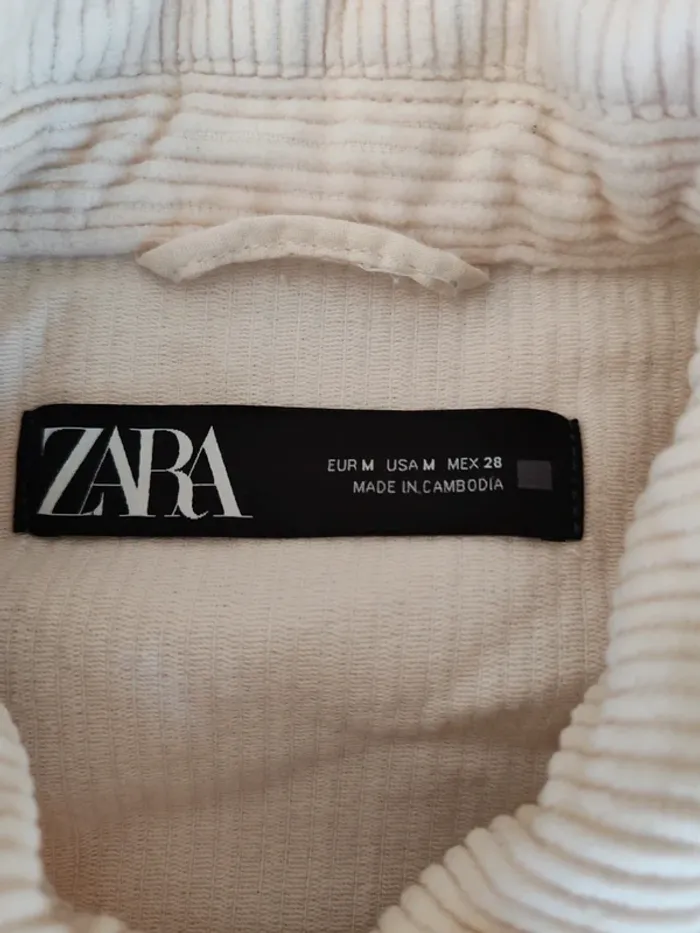 Zara overshirt velours côtelé écru – Taille M (très bon état) - photo numéro 3