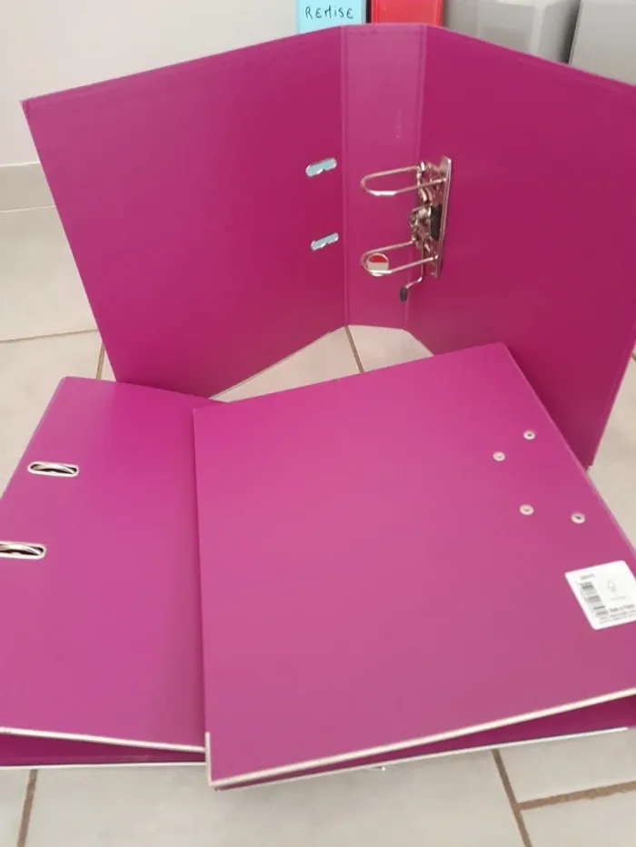 Lot de 3 classeurs violet