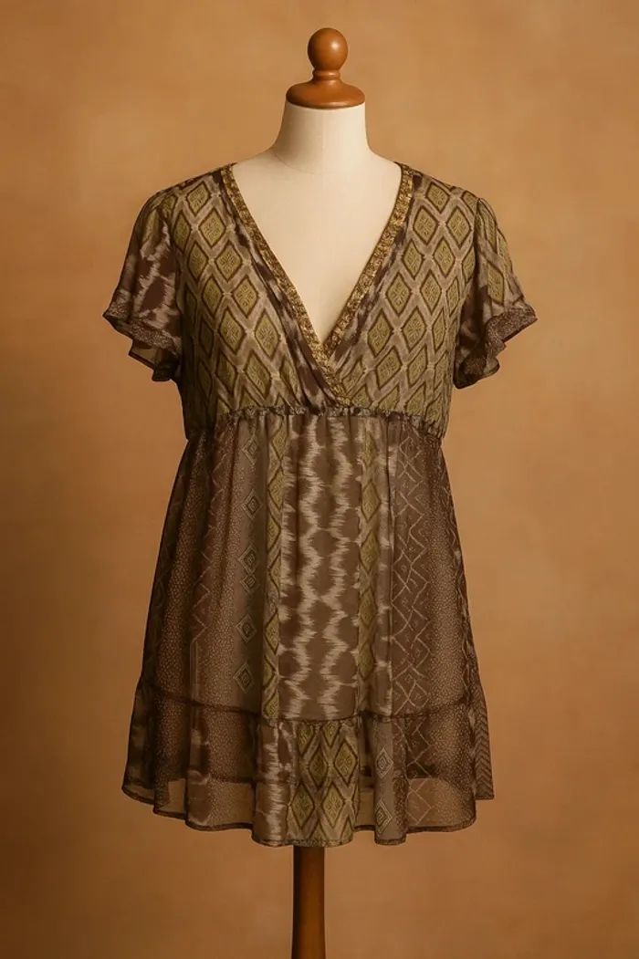 Blouse manches courtes voile T46 M&S Mode