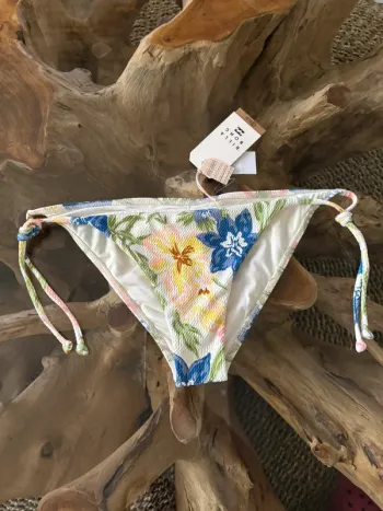 Bas de maillot de bain Billabong fleurs blanc ficelles M