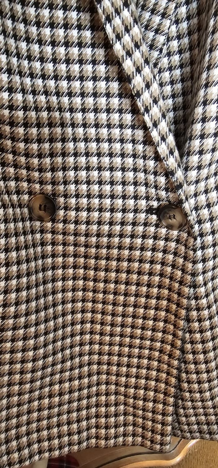 Veste blazer pied de poule  noir et blanc - photo numéro 2