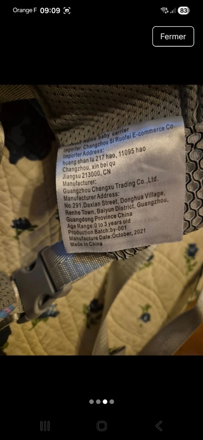 Porte bebe 0 a 3ans - photo numéro 3