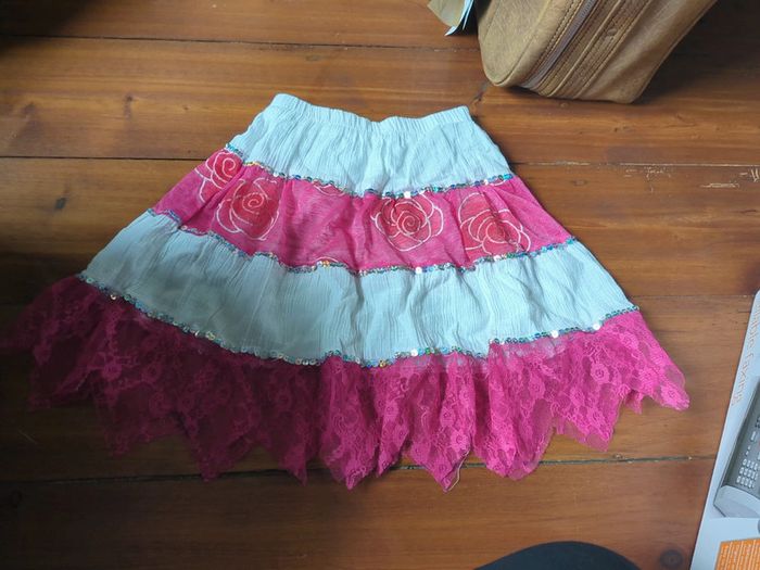 Jupe blanc rose bohème 12 ans