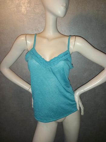 top turquoise froufrou devant taille 40