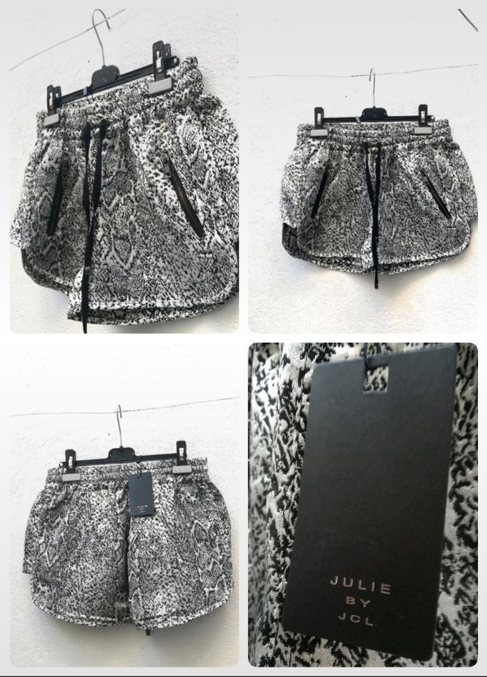 Short chic argenté et noir neuf avec étiquettes taille M Julie by JCL