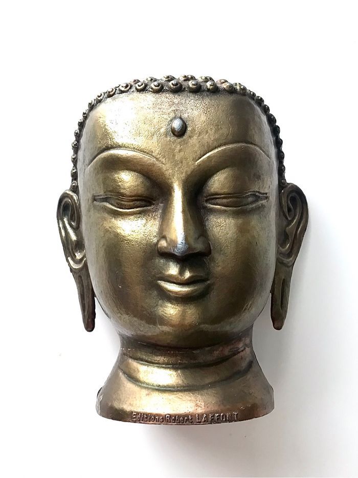 Tête de Bouddha en bronze