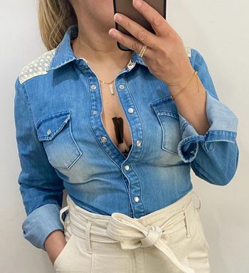 Chemise Cintrée En Jean Avec Crochet Taille 36