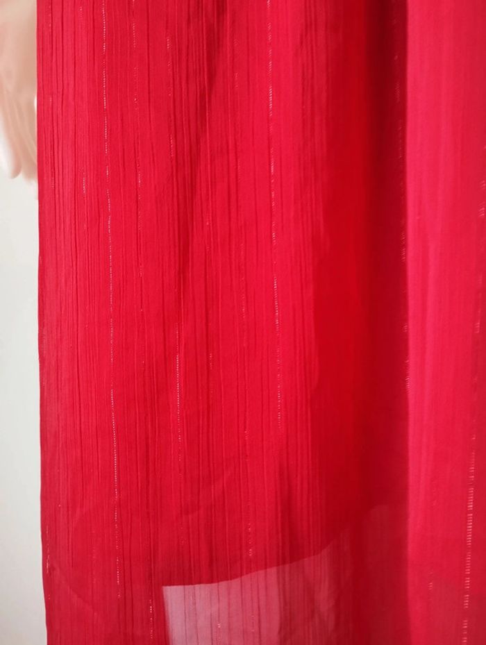 Robe de soirée longue vaporeuse rouge Promod taille 36 - photo numéro 7