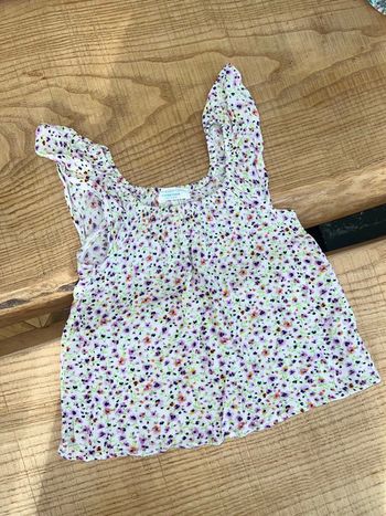 Blouse à fleurs Primark 4-5 ans  été tunique débardeur blanche Lila