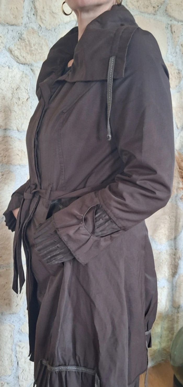 Trench long marron taille 1 Areline - photo numéro 2
