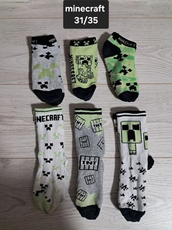 Lot 6 paires de chaussettes minecraft 31/35