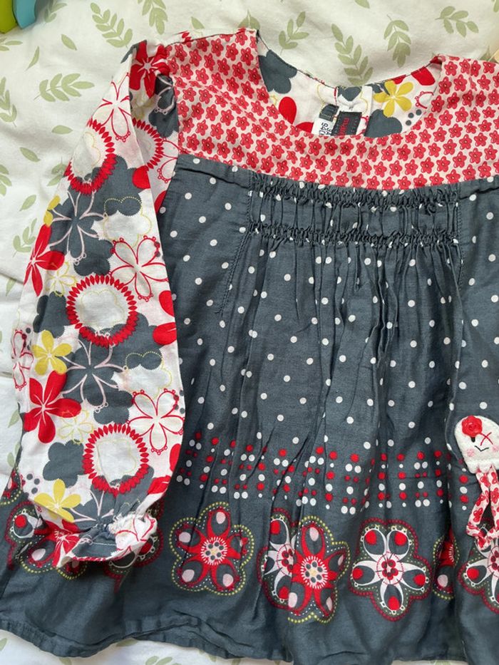 blouse manches longues gris à motifs 3 ans marèse - photo numéro 5