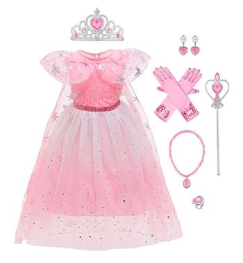 Déguisement robe princesse Elsa rose et ces accessoires Taille 4-5ans