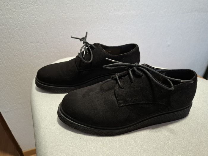 Belles chaussures derby femme G'Woman daim noir 39 comme neuves - photo numéro 10