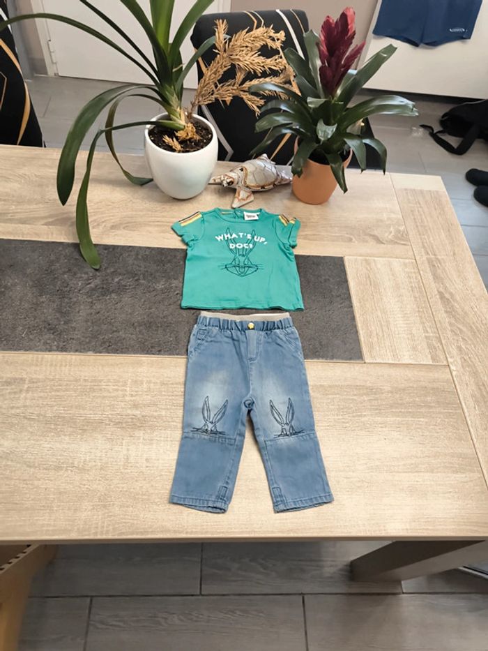 Ensemble été 2 pièces garçon 6 mois Looney Tunes Bugs Bunny