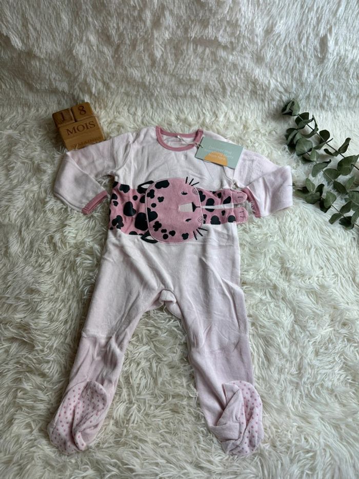 Pyjama velours rose Boboli taille 18 mois
