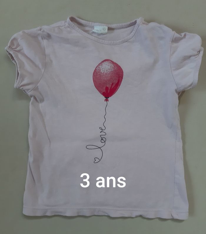 Tee-shirt manches courtes fille - ballon - Kiabi - 3 ans - photo numéro 1