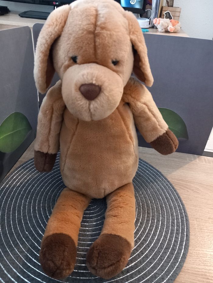 Peluche chien marron 50cm très doux