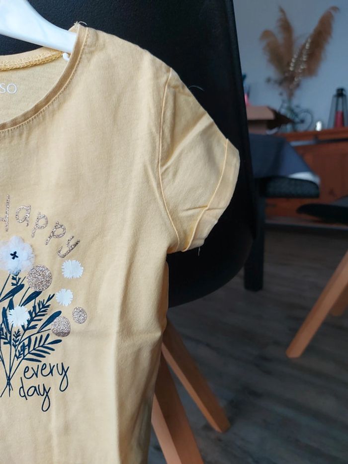 Tee-shirt manches courtes jaune In Extenso 4 ans - photo numéro 4