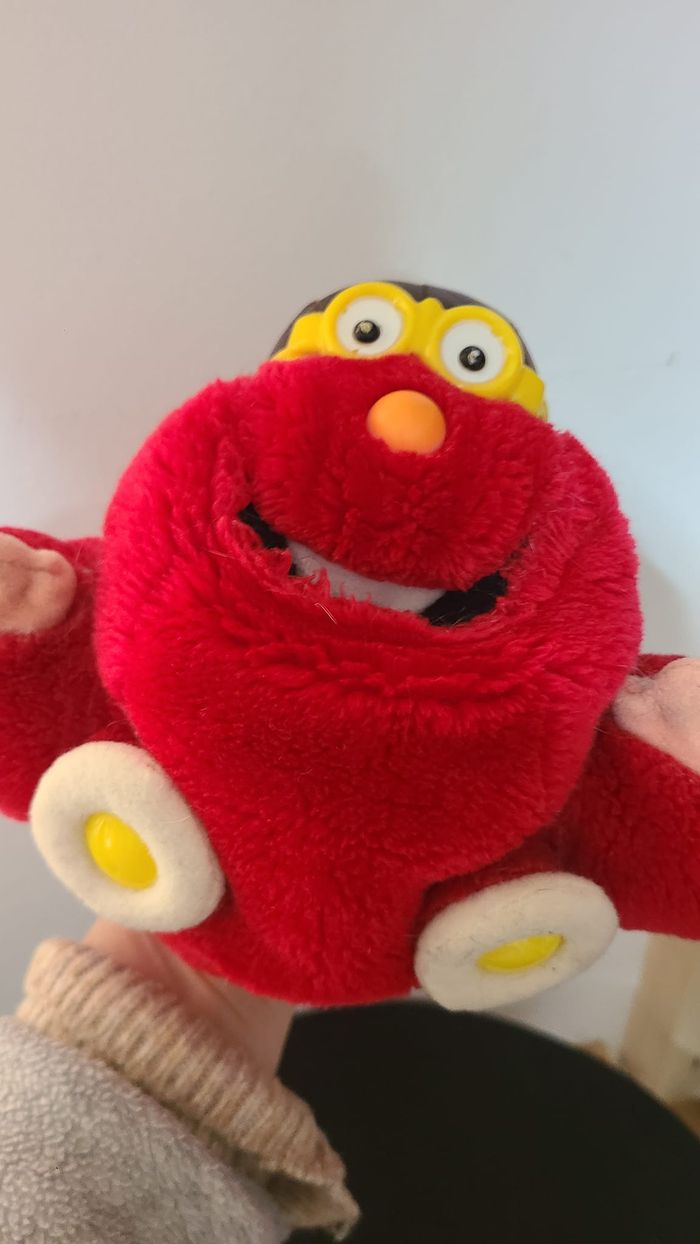 Peluche vintage 1989 floppyers rouge jouet avion marionnette à main - photo numéro 2