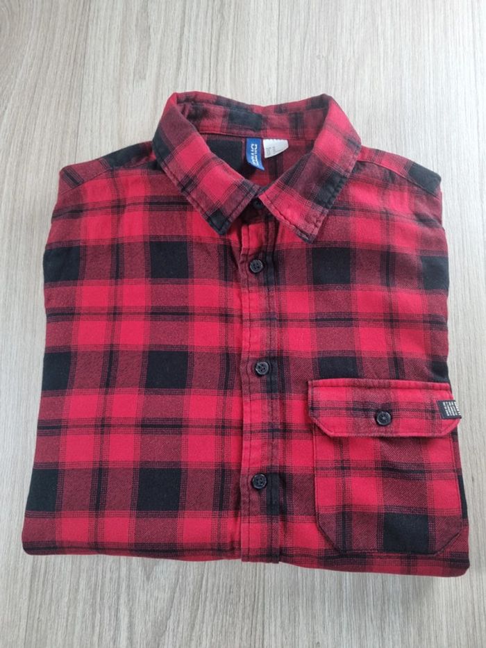 Chemise à carreaux rouge Homme H&M Taille M