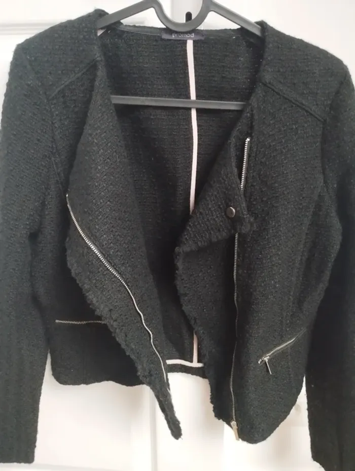 Veste noire style perfecto Promod 36 - photo numéro 3