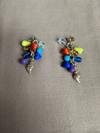 Boucles d’oreilles multicolores coquillage