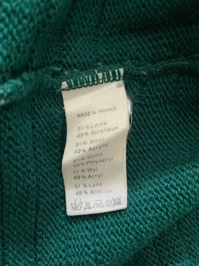 Pull Lacoste en laine vert à motifs avec logo brodé made in France (Devanley) - Taille XL - photo numéro 7