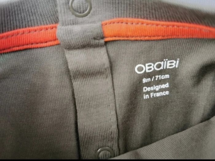 Tee-shirt ML 9 mois garçon obaibi neuf - photo numéro 2