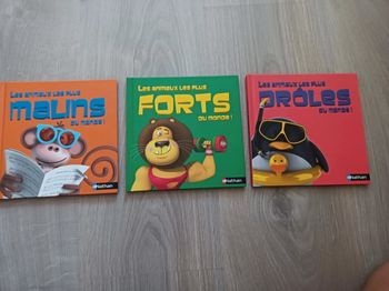 Lot de 3 livres Les animaux les plus (Forts, Malins, Drôles) du monde ! en bon état
