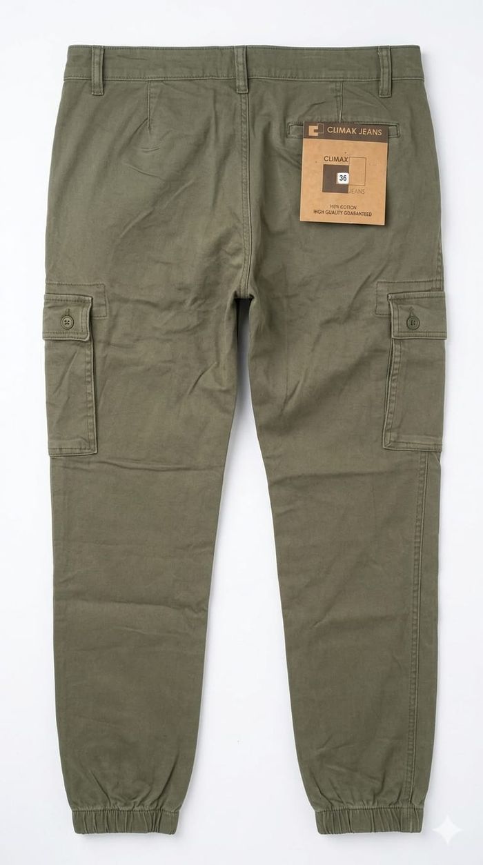 Men's Green Army Style Cargo Pants with 5 Pockets, Size 36, - photo numéro 3
