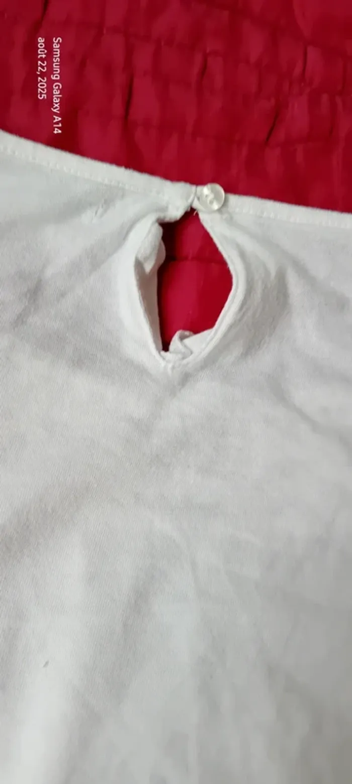 Haut blanc manches longues avec dentelle ajourée fille 14 ans la halle - photo numéro 12