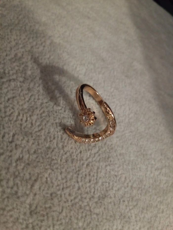 Bague bohème lune acier et zirconiums - photo numéro 2