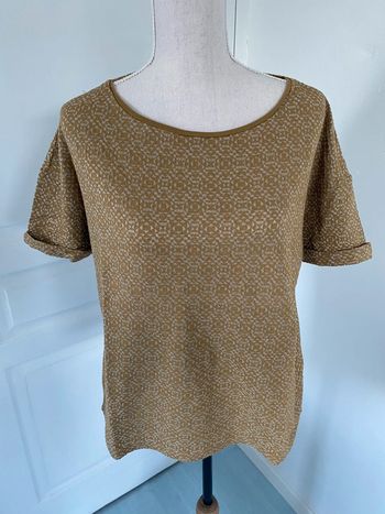 T shirt promod taille M moutarde et gris