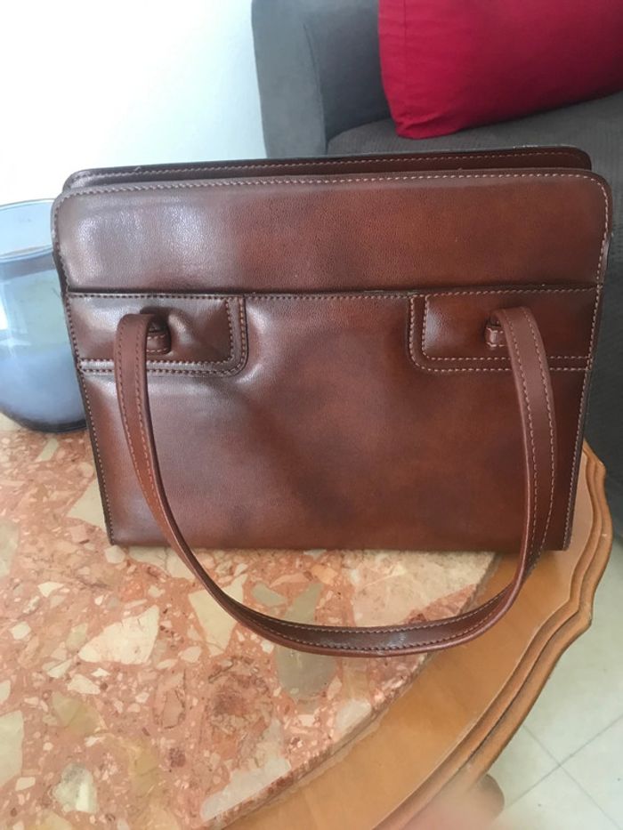 Sac bandoulière en cuir marron