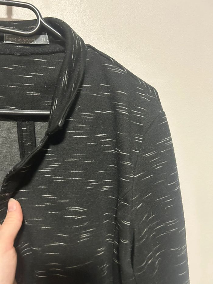 Veste blazer noire à lignes blanches • Ligne à suivre • Taille 38 - photo numéro 11