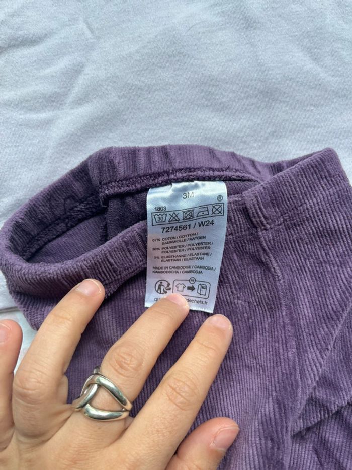 Ensemble haut et pantalon velours 3 mois - photo numéro 4