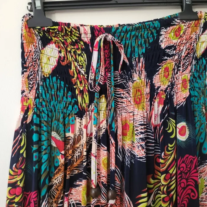 Robe ou longues jupe motifs plumes taille unique - photo numéro 2