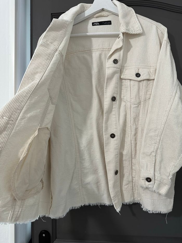 veste zara velours beige crème - photo numéro 3