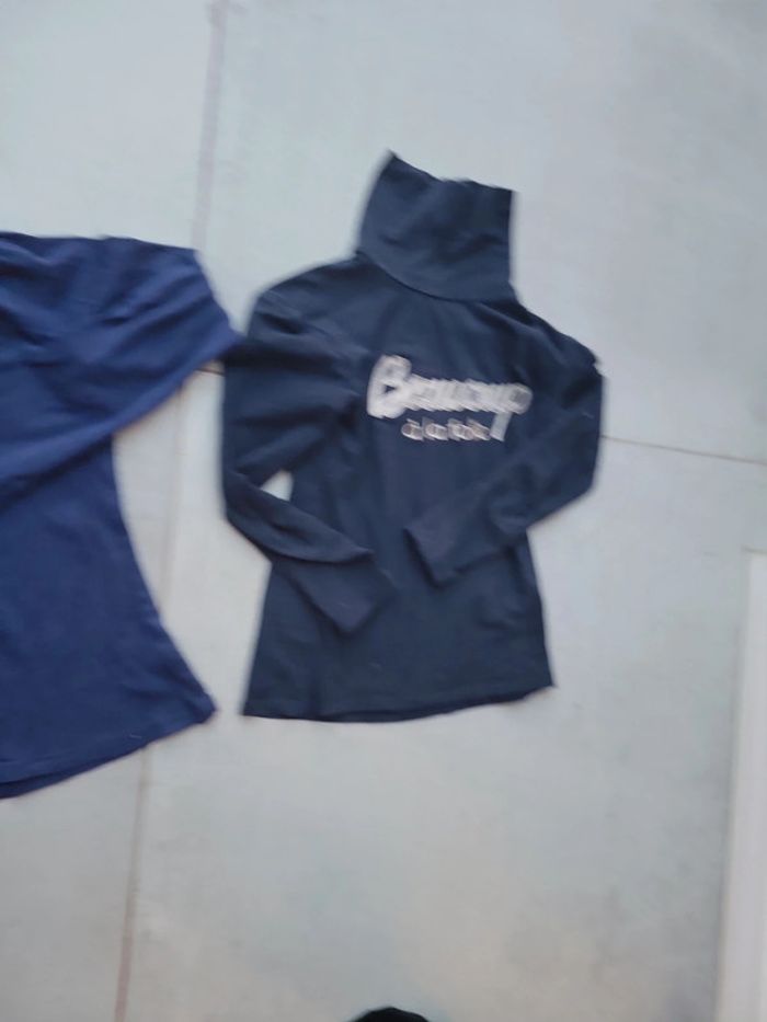 Lot t shirt manche longue colle roulé taille 10 ans fille - photo numéro 2