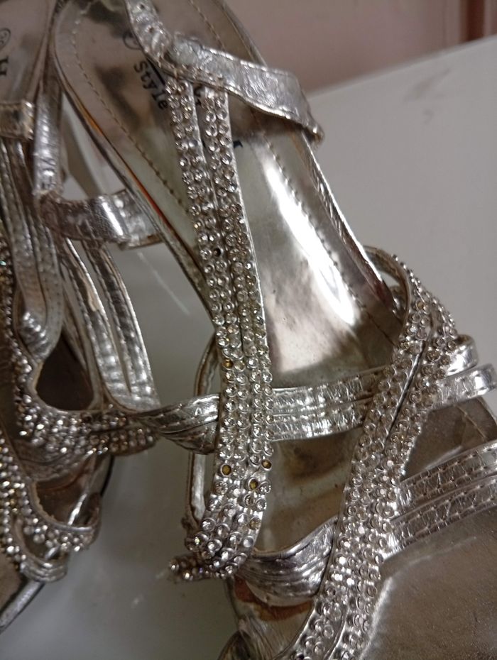 sandales talon aiguille chromé chaussures - photo numéro 7