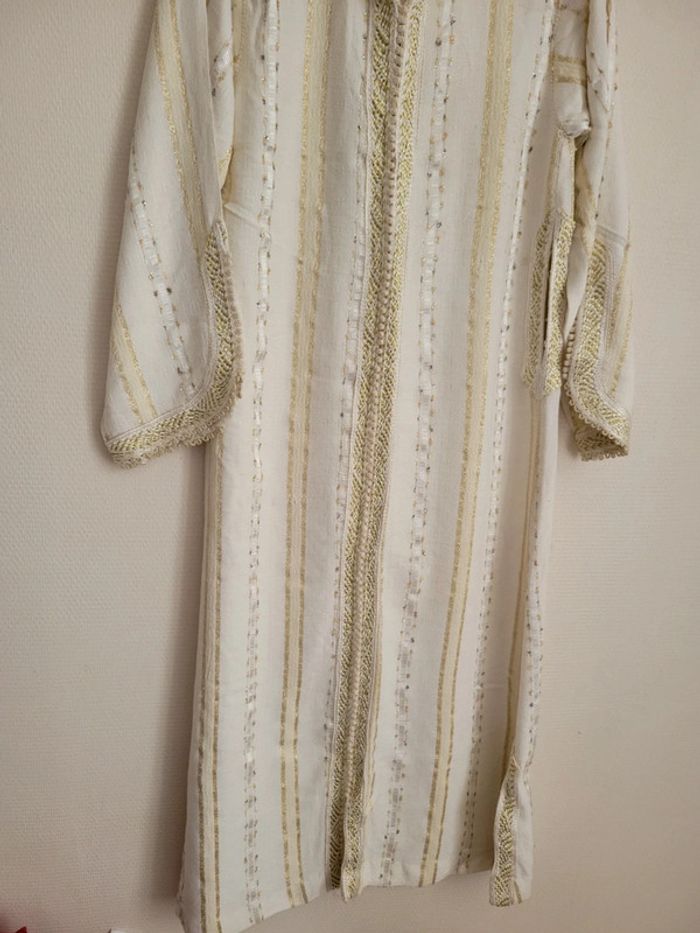 Jelaba beige/ blanc cassé - photo numéro 5