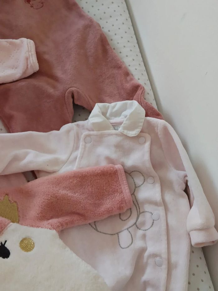 Lot de 5 grenouillères bebe fille 1 mois - photo numéro 3